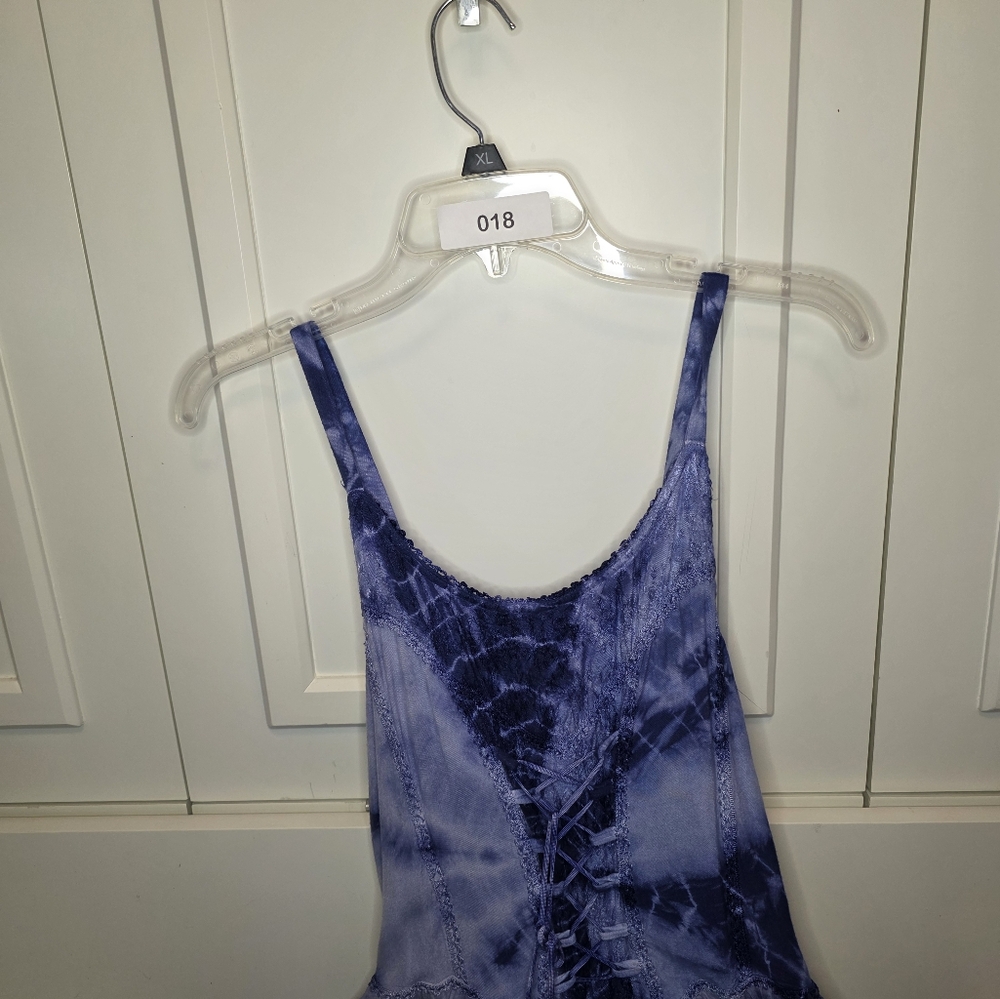 EUC- NEVER WORN! Blue Tie-Dye Spaghetti Strap Dress By Wevez - Picture 5 of 9